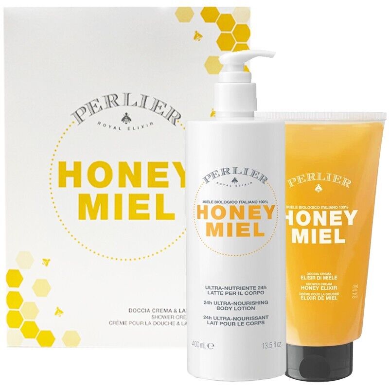 Cofanetto Perlier Royal Elixir Honey Miel Doccia Crema 250ml + Latte Corpo 400ml