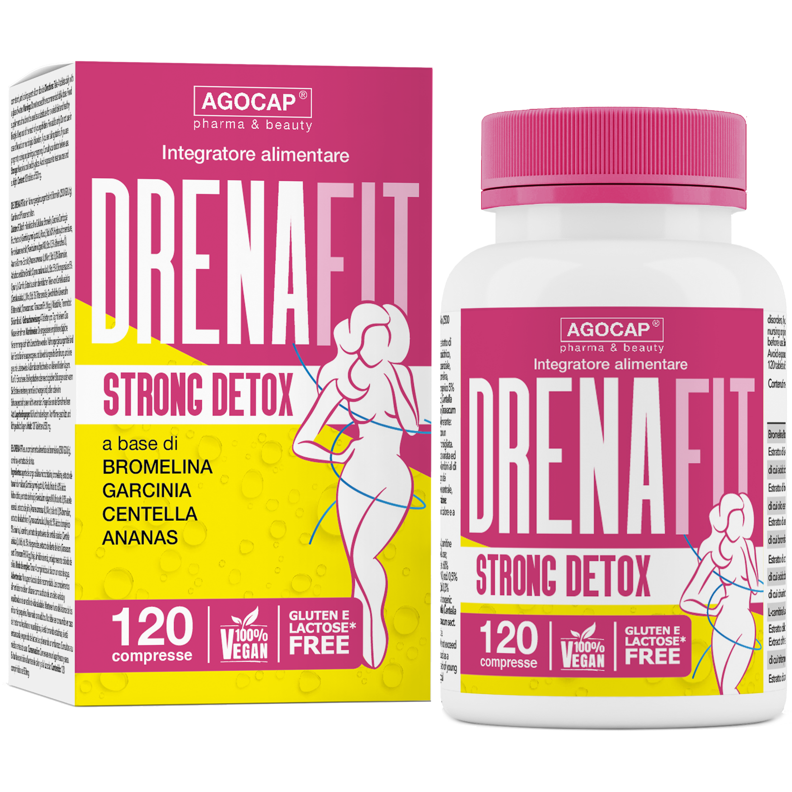 Drenante Forte Diuretico Dimagrante con Bromelina Ananas Garcinia 120cpr DRENAFI