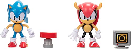 Sonic The Hedgehog – Pack Contenente 2 Action Figure Sonic E Mighty Alte 10 Cm, Con 11 Punti Di Articolazione Ed Estremamente Dettagliate. Per Bambini