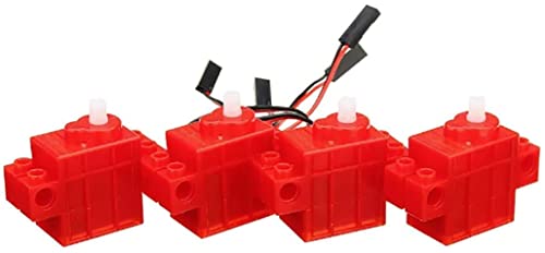 Iiunius 4Pcs 360° Red Color Geek-Motor With Wire For Lego/Micro:Bit/Ardui/Raspberry Pi Smart Robot Car