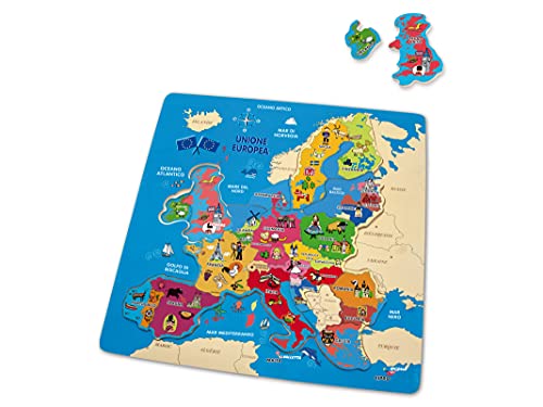 Teorema 40461 - Puzzle D'Europa In Legno, Multicolore