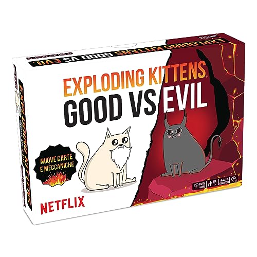 Asmodee - Exploding Kittens Good Vs Evil, Gioco Da Tavolo, 7+ Anni, 2-5 Giocatori, Edizione In Italiano