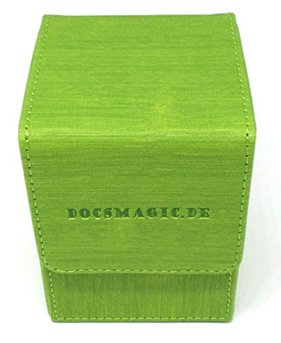 Docsmagic.De Premium Magnetic Flip Box (100) Light Green + Deck Divider - Mtg - Pkm - Ygo - Porta Mazzo Verde Chiaro