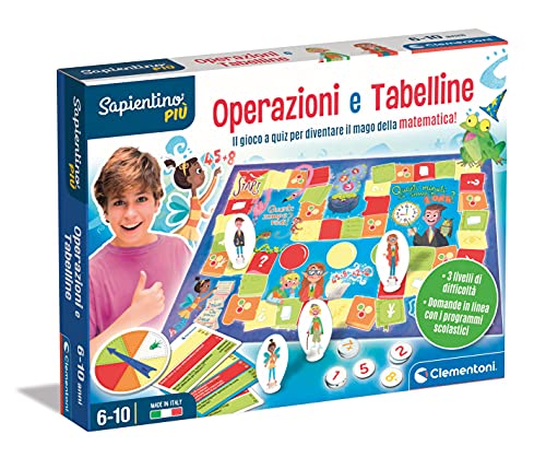 Clementoni Sapientino-Operazioni, Gioco Educativo 6 Anni Per Imparare I Numeri-Tabelline Per Bambini-Made In Italy, Multicolore, 16640, 6-10 Anni