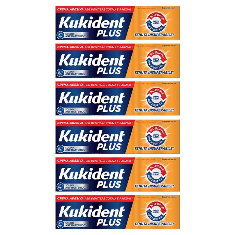 6pz KUKIDENT PLUS Tenuta insuperabile DOPPIA AZIONE sapore neutro 35g