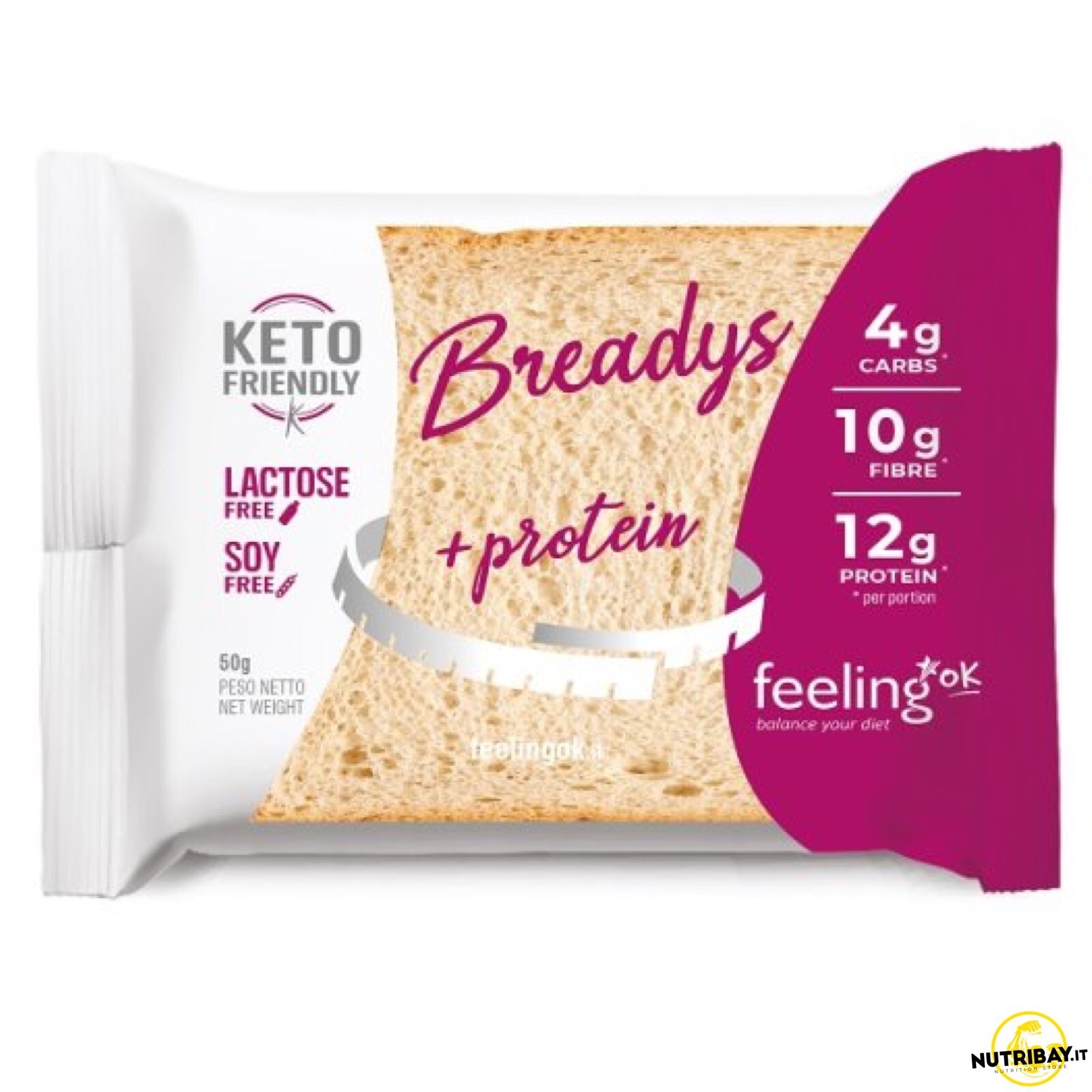 Feeling Ok Breadys + Protein - 50 gr Morbido pane a fette low carb
