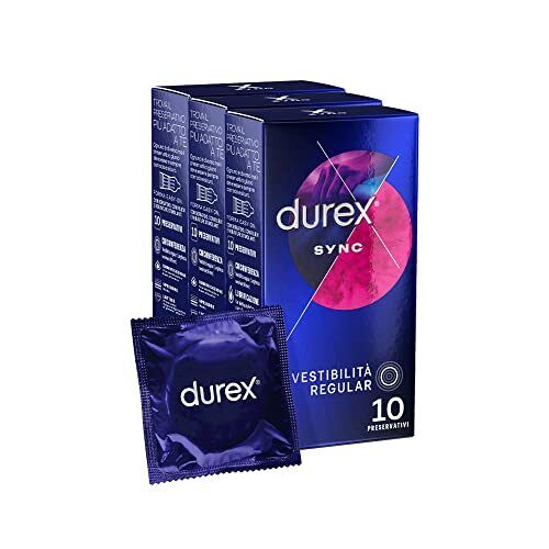 Durex Preservativi Sync, Stimolanti Ritardanti, 10 pz x3