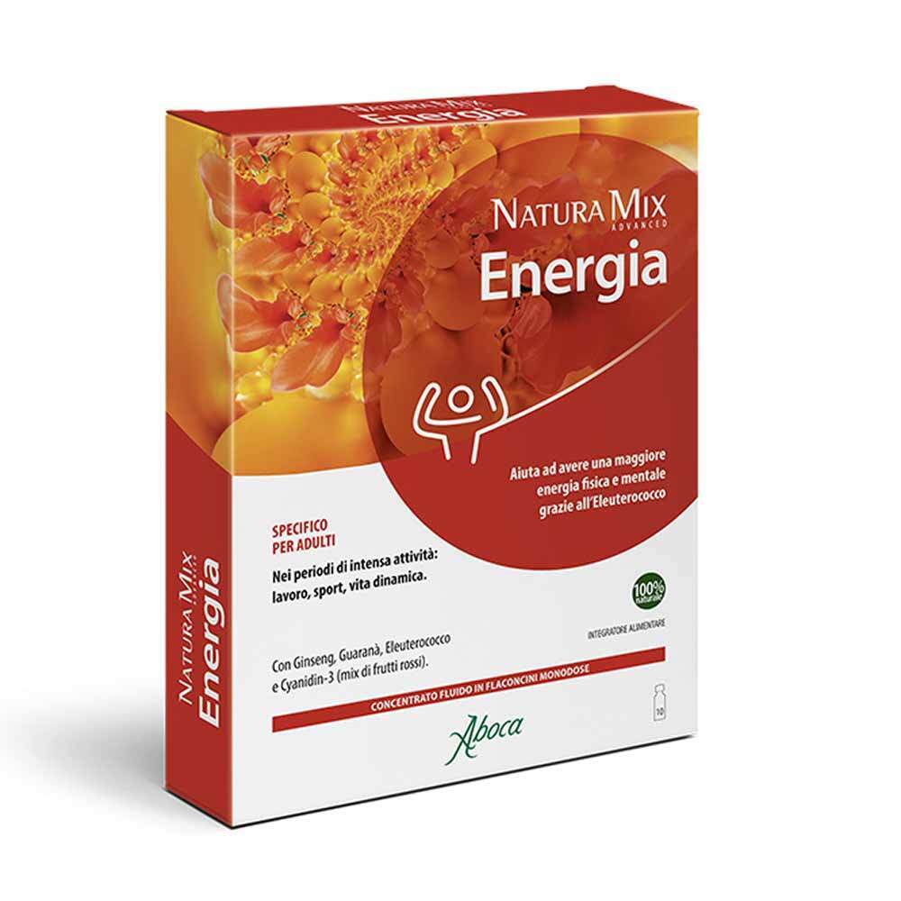 Aboca Natura Mix Advanced Energia - Concentrato Fluido, 10 Flaconcini