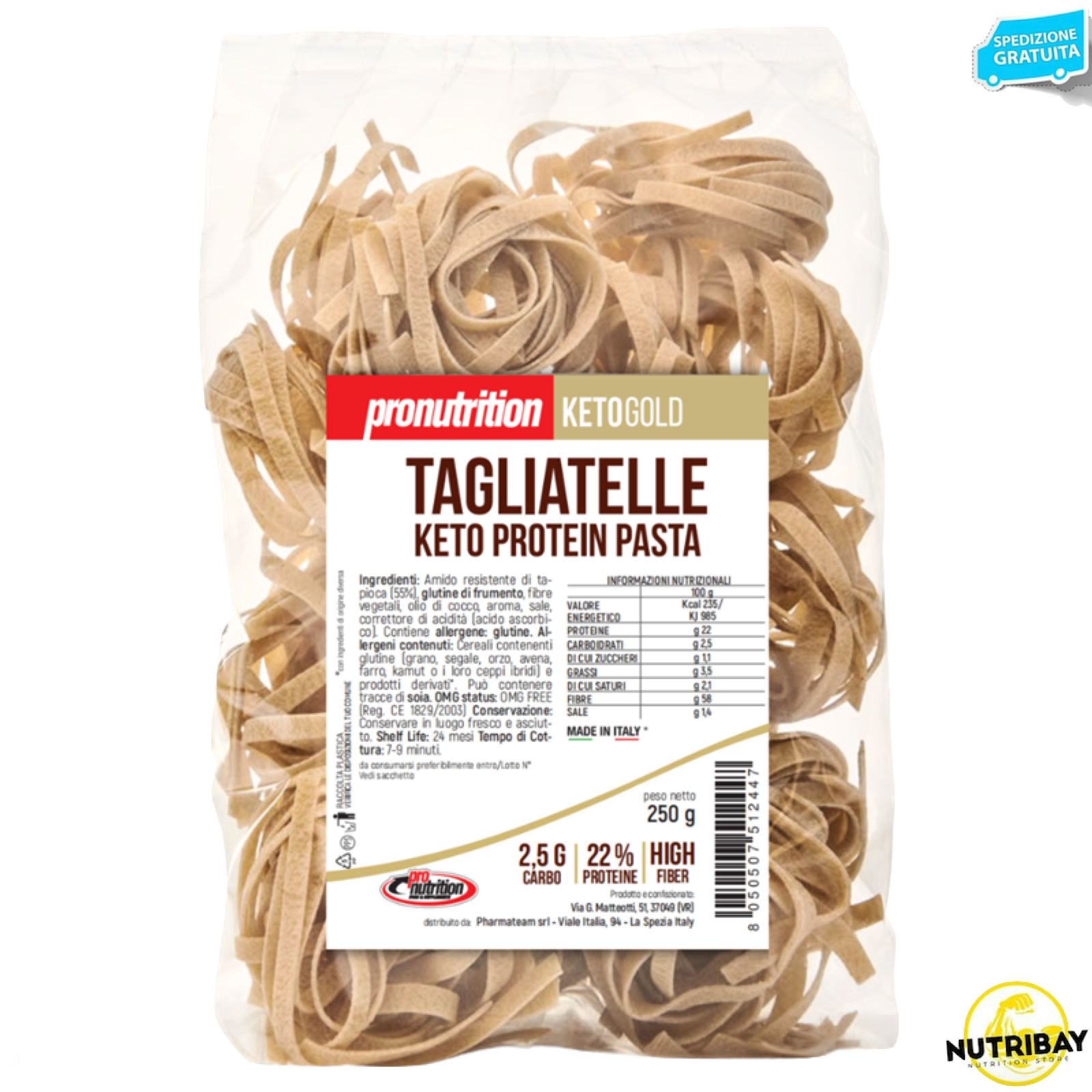 Pronutrition Keto Protein Pasta Tagliatelle - 250 gr Pasta low carb