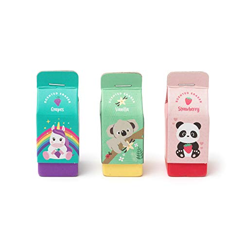 Legami - Yummy Yummy, Set Di 3 Gomme Profumate, 2,7X6 Cm, Al Profumo Di Uva, Fragola E Vaniglia, Per Cancellare Con Precisione
