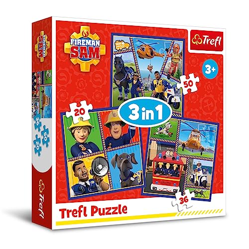 Trefl- Fireman Sam Puzzle, Multicolore, One Size, 34868