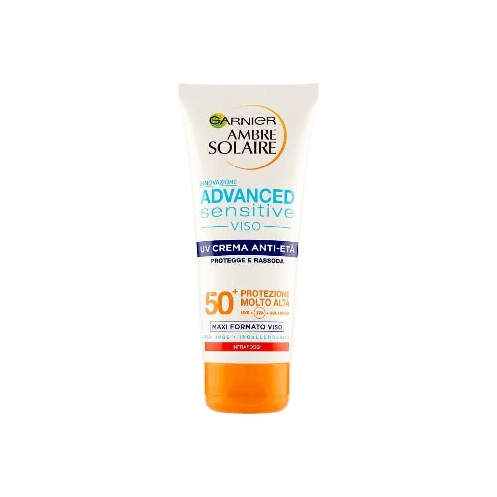 Crema Solare Antietà Con Acido Ialuronico IP50+, 100Ml - Garnier Ambre Solaire
