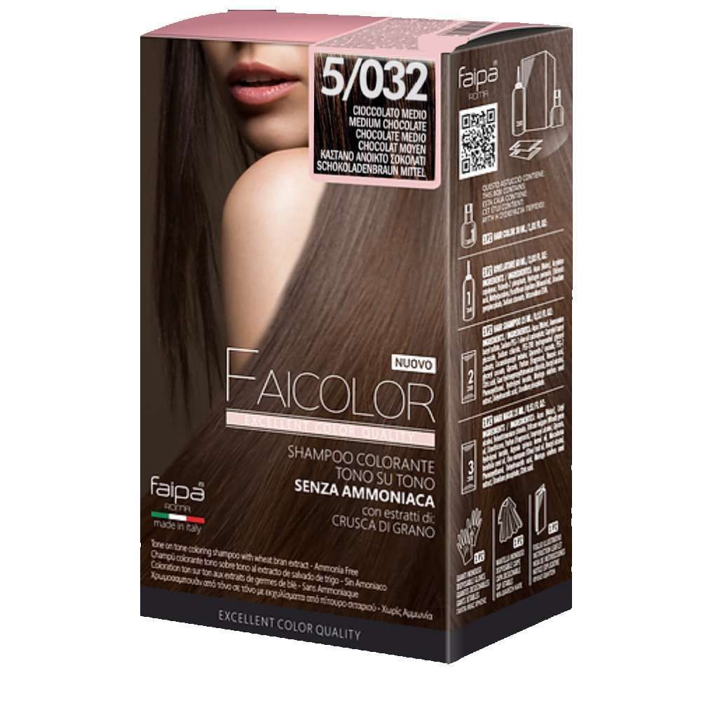 Shampoo Colorante Per Capelli No Ammoniaca 5/032 Cioccolato Medio Faipa