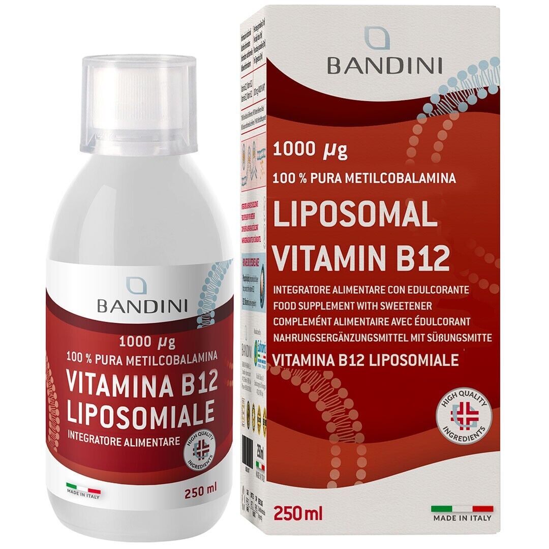 Bandini® Vitamina B12 Liposomiale 1000 mcg Liquido da 250 ml ad Alto Dosaggio