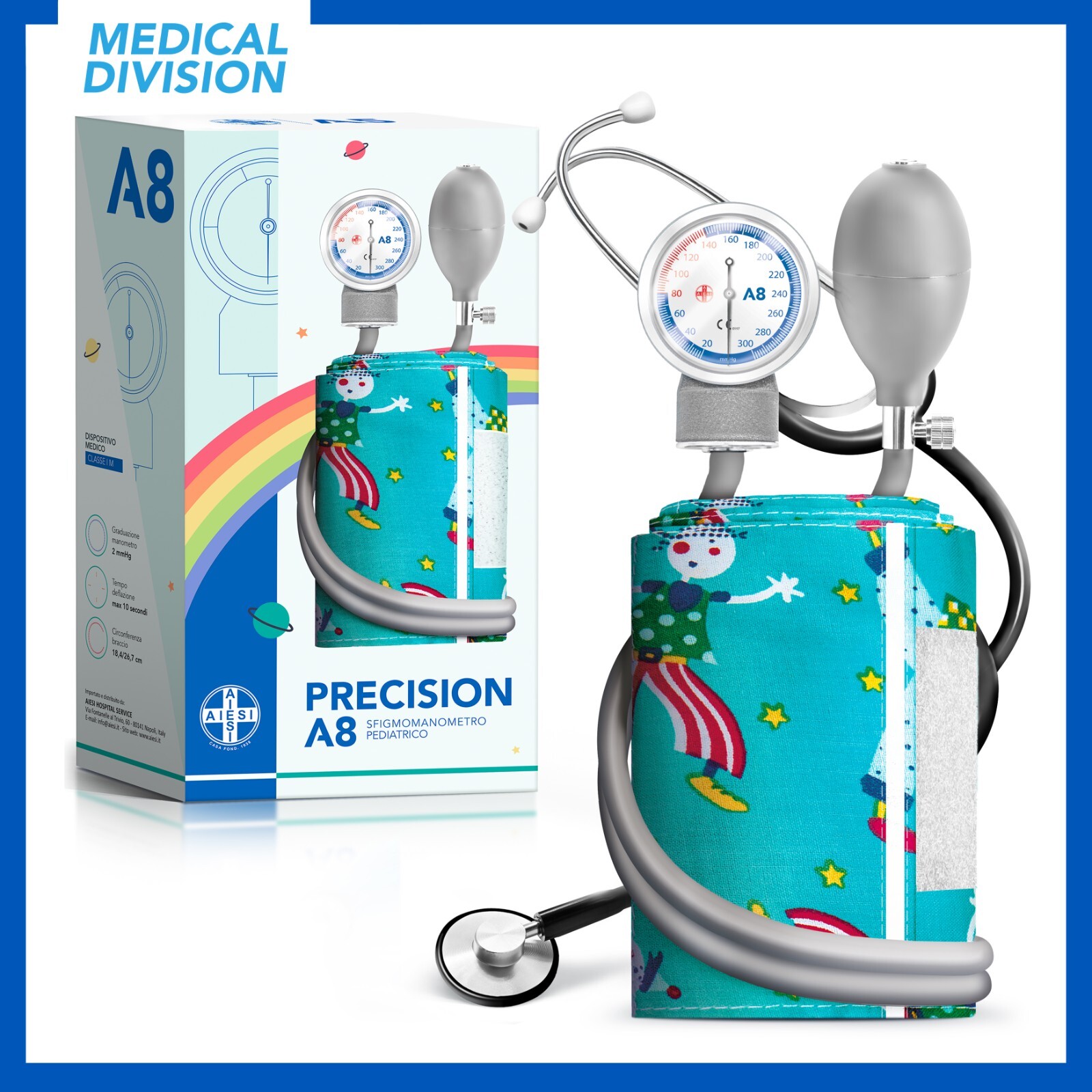 Sfigmomanometro Aneroide pediatrico professionale con stetoscopio sfigmo manuale
