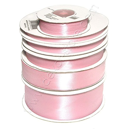 Nastro Doppio Raso Rosa H 15Mm, L. 50Mt