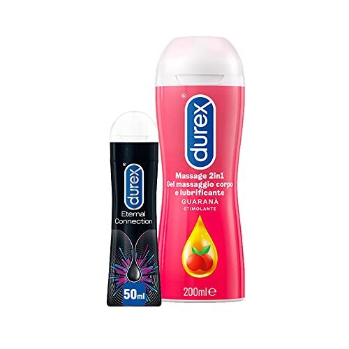 Durex Gel Eternal 50 ml + Massage 2in1 Guranà 200ml, Gel Lubrificante Intimo