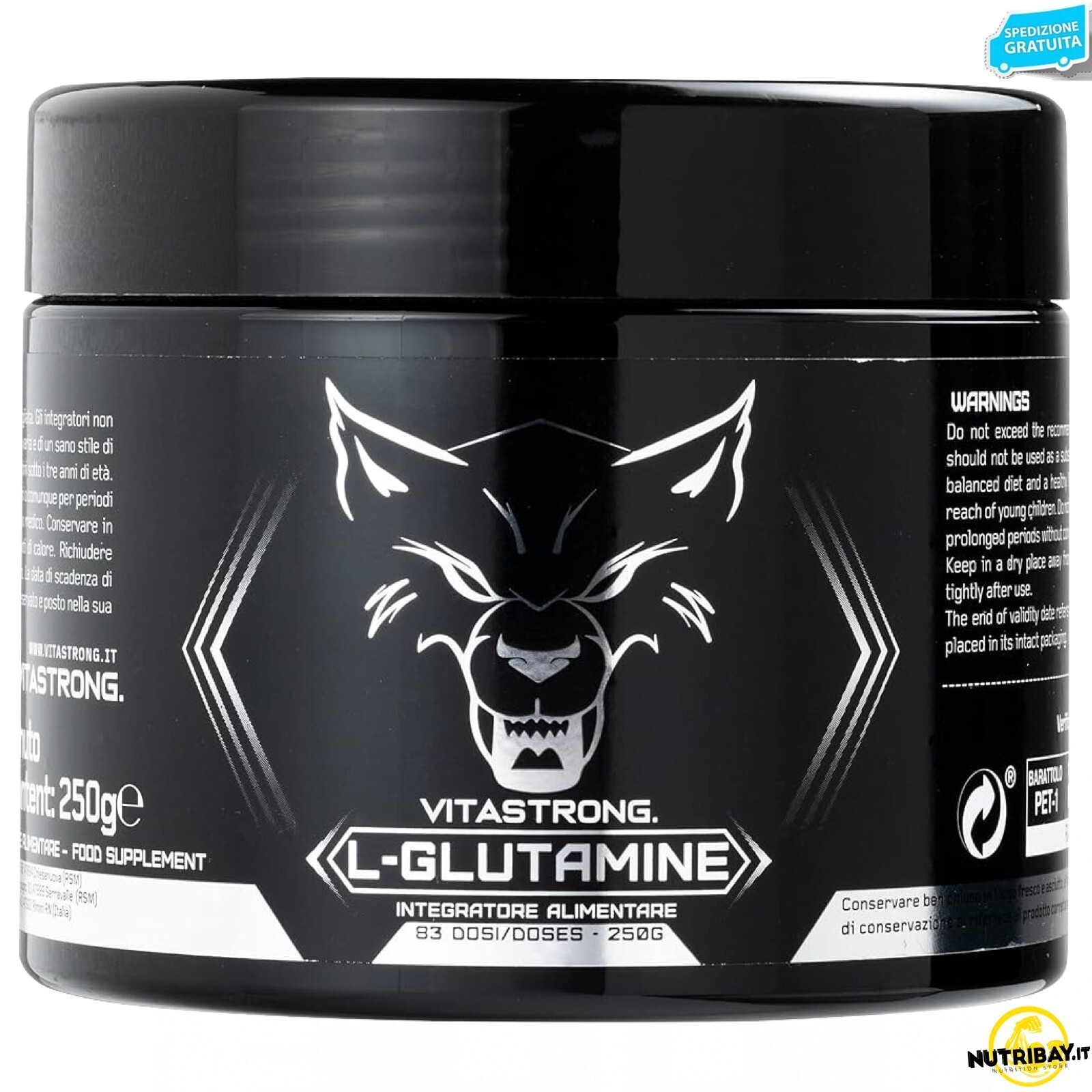 Vitastrong L-Glutamine - 250 gr Glutamina pura in polvere