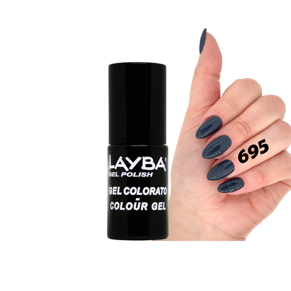 Layla Layba Smalto Gel Polish Uv Per Unghie Semipermanente Mr Grey 695