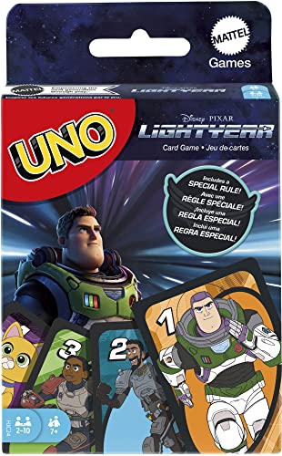 Mattel Games - Gioco Di Carte Uno Disney Pixar Lightyear, Con Mazzo A Tema E Regola Speciale; Regalo E Giocattolo Per Bambini Da 7+ Anni, Adulti E Ser