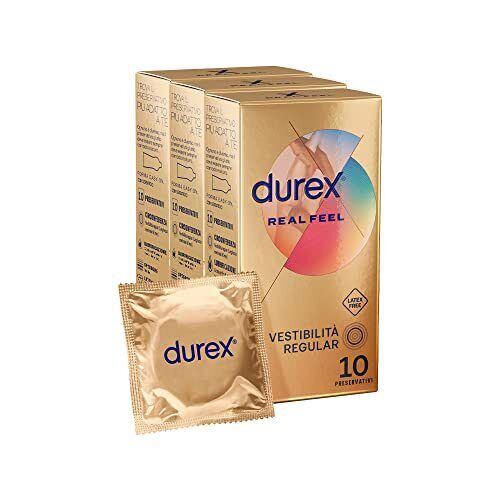 Durex Real Feel, Preservativi Senza Lattice, 6 Profilattici