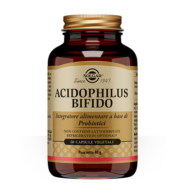Solgar Acidophilus Bifido Integratore di Probiotici 60 Capsule Vegetali