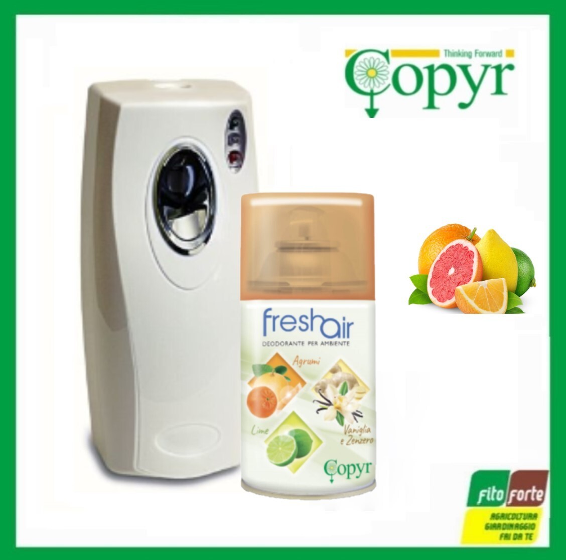 EROGATORE BOMBOLETTA FRESH AIR AGRUMI 250ML COPYR DISPENSER AUTOMATICO PROFUMO