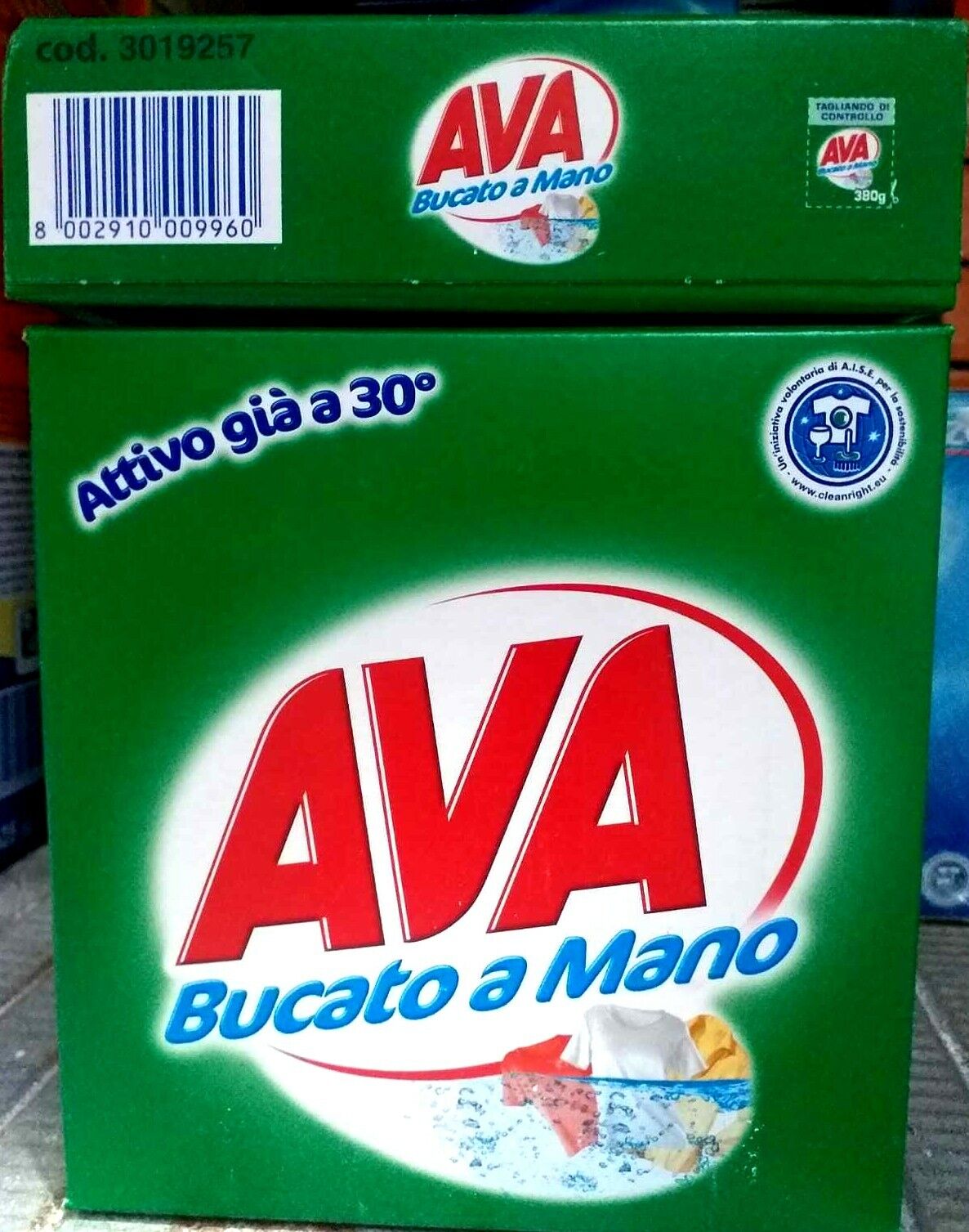 10 Pezzi AVA Detersivo Bucato a mano in Polvere 380g Attivo già a 30° gradi