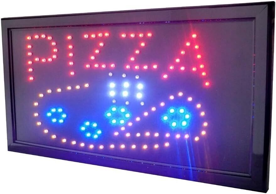 Insegna Luminosa Led con Scritta PIZZA per Attività Commerciale.
