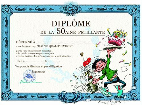 Gaston Lagaffe - Biglietto doppio con busta, per anniversario di 50 anni, (k6o)