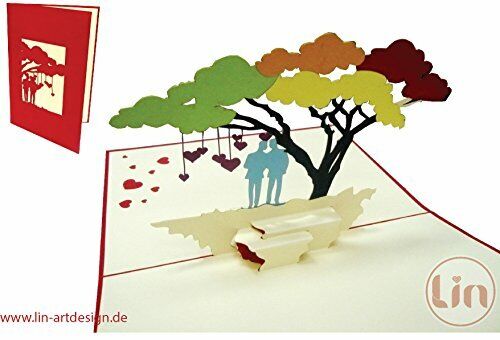 LIN Pop Up Karten homosexuelle carte di nozze, nozze inviti, 3d auguri (U8T)