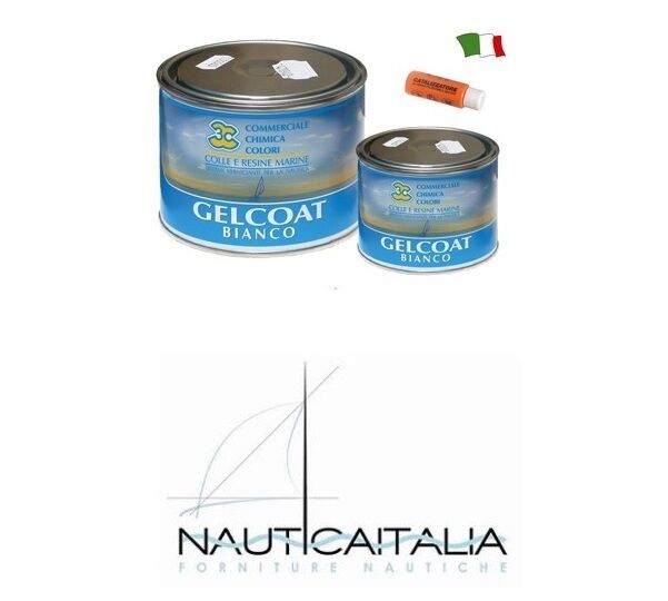 GELCOAT NAUTICO BIANCO PARAFFINATO KG.1 + INDURITORE / CATALIZZATORE ML. 20