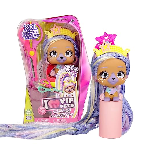 Vip Pets Hair Academy Miley - Collezionabili Cagnolini Con I Capelli Xxl Per Acconciare, Tagliare E Fare Extension Di Capelli, Regalo Ottimale Per Bam