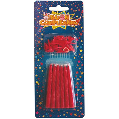 L'Arcobaleno Di Nacar Giovanna 12 Candeline Rosse Con Supporto