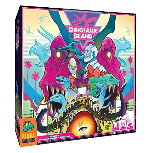Pandasaurus Games Dinosaur Island Board Game, Strategy Game, Fun Dinosaur Themed Worker Placement Game For Adults And Kids, Ages 8+, 1-4 Players, Aver