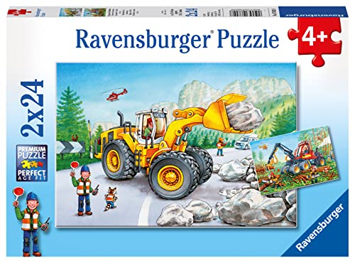 Ravensburger- Scavatrice Costruzione 2 Puzzle Da 24 Pezzi, Multicolore, 78028