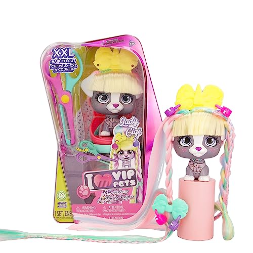 Vip Pets Hair Academy Lady Gigi - Collezionabili Cagnolini Con I Capelli Xxl Per Acconciare, Tagliare E Fare Extension Di Capelli, Ottimale Per Bambin