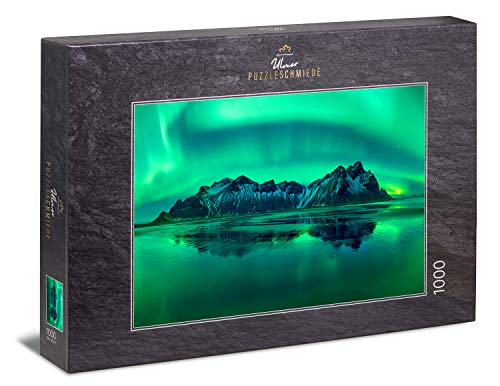 Ulmer Puzzleschmiede - Puzzle Ghiaccio E Onde - Aurore Impressionanti Sul Mare Scuro Di Ghiaccio Nel Nord Della Scandinavia
