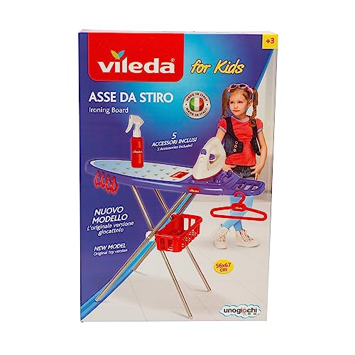 Grandi Giochi- Asse Da Stiro Vileda For Kids, L'Originale Versione Giocattolo Con 6 Accessori Inclusi, Iam01300