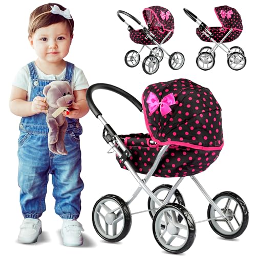 Passeggino Per Bambole Kinderplay, Passeggino Giocattolo - Passeggino Per Carrozzina Per Bambola. Questa Carrozzina È Più Facile Da Spingere Per I Bam