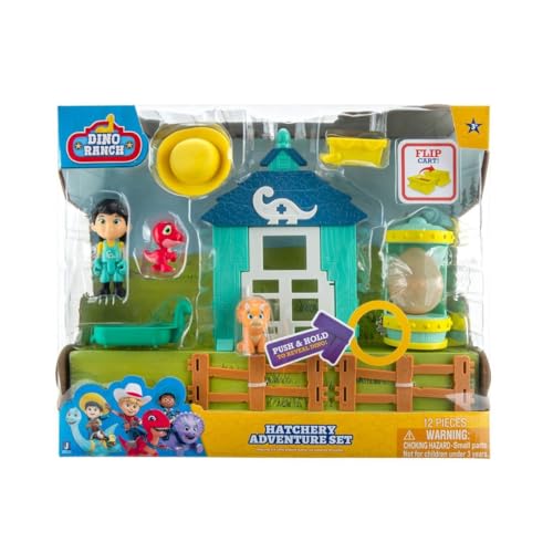 Giochi Preziosi Dino Ranch - Playset Che Riproduce Il Capanno Delle Uova Dei Dinosauri Con Un Personaggio Incluso, 2 Mini Dinosauri E Altri Accessori;