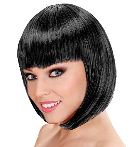 Widmann 9750 - Parrucca Lou Lou Adulto Donna, Anni '20, Anni '30, Ballerina, Discoteca, Favole, Carnevale, Colore Nero