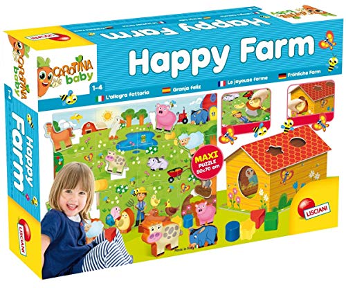 Lisciani Giochi 1Er Age - Carotina Baby - Happy Farm - Scatola Forms-72248, 72248, Blu, Verde, 44X31X8