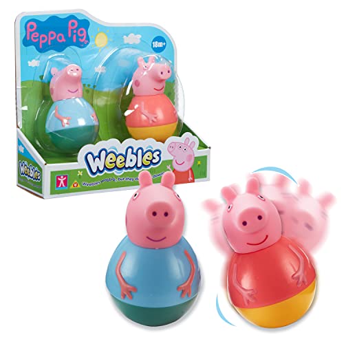 Weebles, 2 Personaggi Peppa Pig, Peppa & Georges, Culbuto, Giocattolo Di Risveglio, Giocattolo Per Bambini Da 1 Anni, We0002