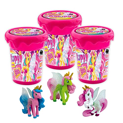 Craze Magic Slime Galupy 30967 - Mela Magica Per Bambini Con Unicorno, 3 X 150 Ml