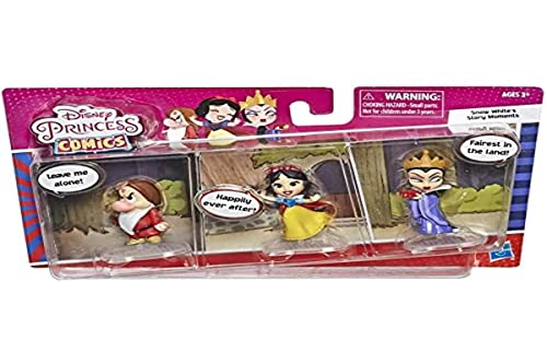 Disney Princess Comics Dolls, Neve Storia Momenti Numero 1 Desiderio Con Regina Malvagia E Grumpy, 3 Personaggi Da Collezione E Fumetti