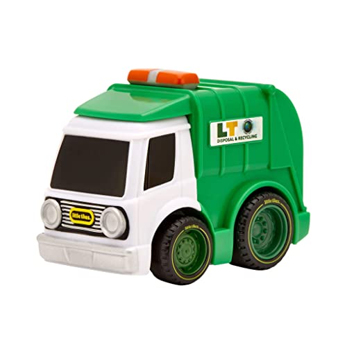 Little Tikes My First Crazy Fast Cars Serie 4-Camion Della Spazzatura Verde E Bianco-Veicolo Giocattolo, Raggiunge I 15 M Di Distanza-Design Realistic