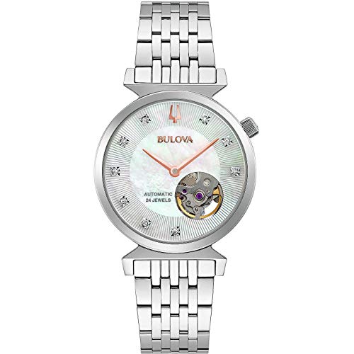 Orologio Bulova Donna Automatic Modello Regatta Madreperla E Diamanti Ref. 96P222