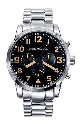Mark Maddox-Orologio Da Uomo Al Quarzo Con Display Analogico E Braccialetto In Argento, Hm 3004-54