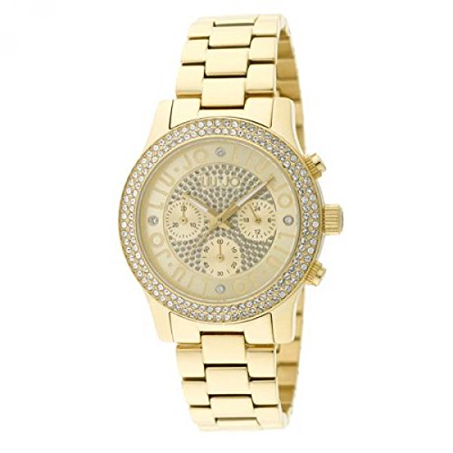Orologio Liujo Crono In Metallo Color Oro Con Ghiera Swarovki